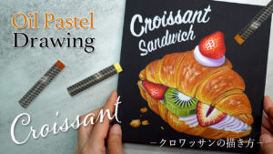 チョークアートで春のクロワッサンサンド